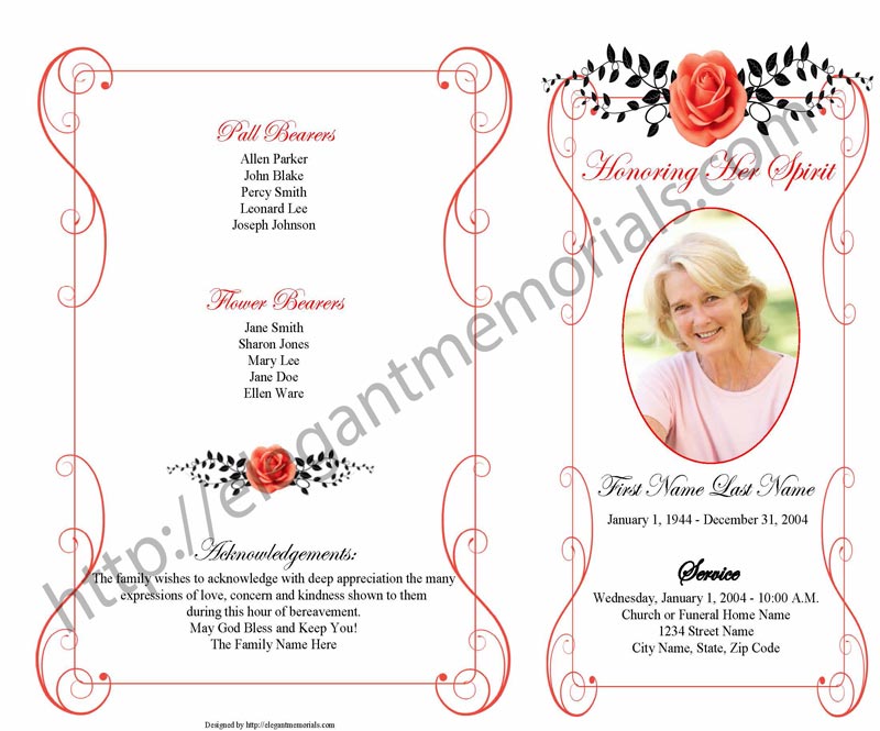 step fold 4 page vintage rose red template Page 1