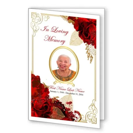 Floral Bouquet Frame funeral program template, front cover